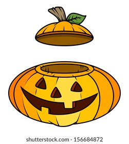 jack o lantern container - Halloween vector illustration