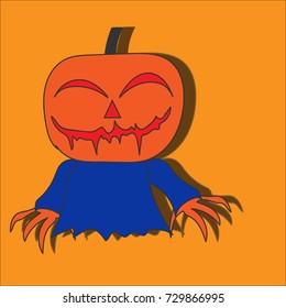 Jack o lantern devil monster ghost character fancy concept for Halloween day festival