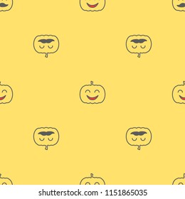 Jack o lantern elements seamless background. Halloween tileable pattern