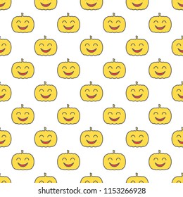 Jack o lantern elements seamless background. Halloween tileable pattern