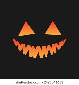 Jack O Lantern Face Halloween Pumpkin Icon. Cute Funny Evil Face Expression Simple vector design element. Halloween Monster Creepy horror images.