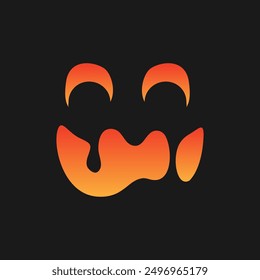 Jack O Lantern Face Halloween Pumpkin Icon. Cute Funny Evil Face Expression Simple vector design element. Halloween Monster Creepy horror images.