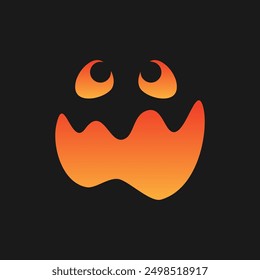 Jack O Lantern Face Halloween Pumpkin Icon. Cute Funny Evil Face Expression Simple vector design element. Halloween Monster Creepy horror images.