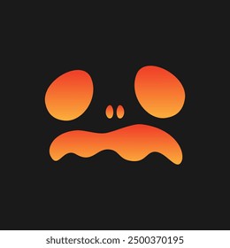 Jack O Lantern Face Halloween Pumpkin Icon. Cute Funny Evil Face Expression Simple vector design element. Halloween Monster Creepy horror images.