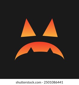 Jack O Lantern Face Halloween Pumpkin Icon. Cute Funny Evil Face Expression Simple vector design element. Halloween Monster Creepy horror images.