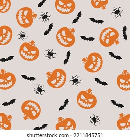 Jack O' Lantern Flat Design Halloween Icon with Side Shadow Vector