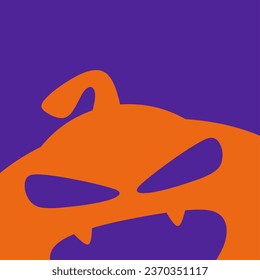 jack o lantern flat vector illustration square background with minimalist design