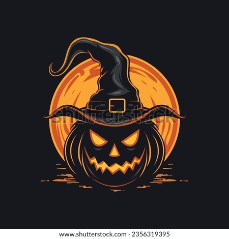 Jack o lantern halloween illustration vector design, minimalist halloween banner design template Stock photo © 