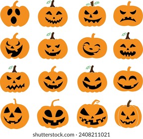 Jack O' Lantern Halloween einzeln auf weißem Hintergrund