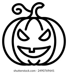 Jack o' lantern halloween object icon illustration