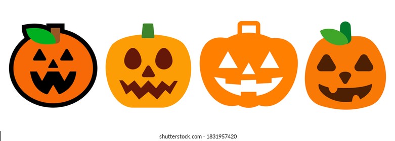 Jack O Lantern Halloween Pumpkin Vector icon isolated on white background