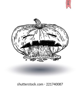   Jack O Lantern halloween pumpkin. vector illustration