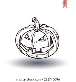  Jack O Lantern halloween pumpkin. vector illustration