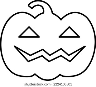 Jack O Lantern, Halloween pumpkin icon on white background