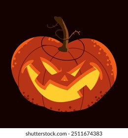 Jack o Lantern Halloween lanterna de abóbora vetor ilustração isolado em um fundo branco.