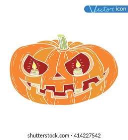    Jack O Lantern halloween pumpkin. vector illustration