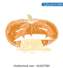    Jack O Lantern halloween pumpkin. vector illustration