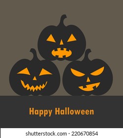 Jack o' lantern Halloween pumpkins background. Vector illustration