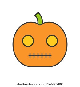 jack o lantern, Halloween related icon, filled outline design editable stroke