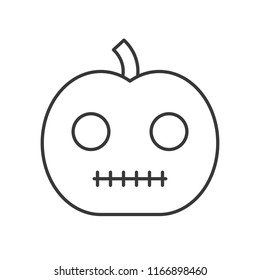 jack o lantern, halloween related hollow outline icon, editable stroke