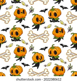jack o lantern halloween patrón ininterrumpido