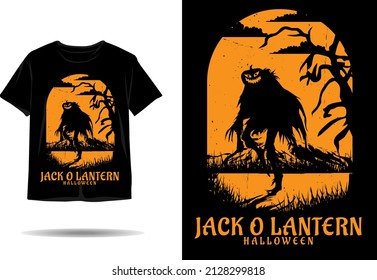 Jack o lantern halloween silhouette t shirt design