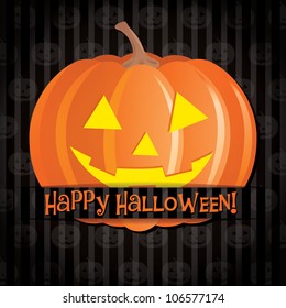 Jack o lantern Happy Halloween card in vector format.