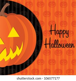 Jack o lantern Happy Halloween card in vector format.