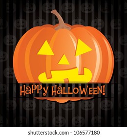 Jack o lantern Happy Halloween card in vector format.