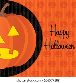 Jack o lantern Happy Halloween card in vector format.