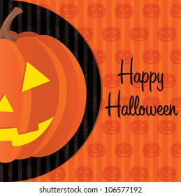 Jack o lantern Happy Halloween card in vector format.