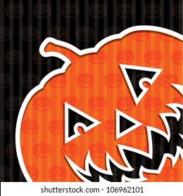 Jack o' Lantern "Happy Halloween" card in vector format.