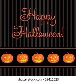 Jack o lantern Happy Halloween card in vector format.