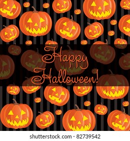 Jack o lantern Happy Halloween card in vector format.