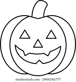 Jack o lantern icon. Line Icon. Editable Stroke.