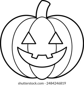 Jack o lantern icon. Line Icon. Editable Stroke.