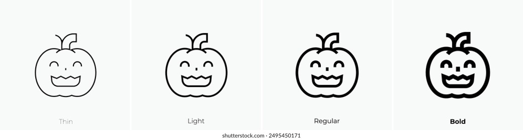 jack o lantern icon. Thin, Light Regular And Bold style design isolated on white background