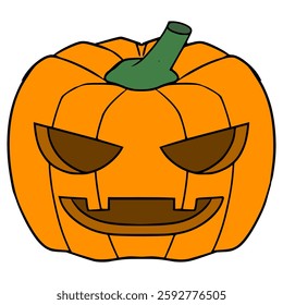 jack o lantern illustration hand drawn isolated vector