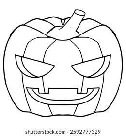 jack o lantern illustration hand drawn outline vector