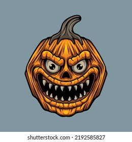 Jack o lantern illustration with premium quality stock vector