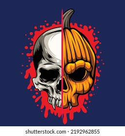 Jack o lantern illustration with premium quality stock vector