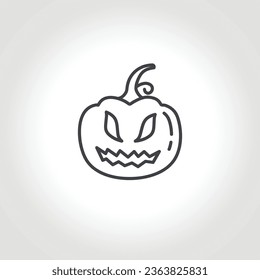 jack o lantern line icon. halloween pumpkin silhouette.