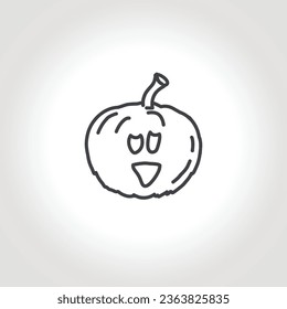 jack o lantern line icon. halloween pumpkin silhouette.