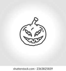 jack o lantern line icon. halloween pumpkin silhouette.