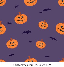 The Jack o lantern pattern background in the dark night