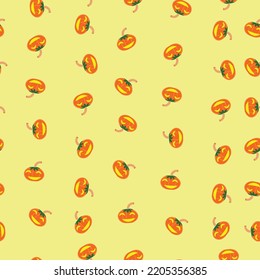 jack o lantern pattern halloween orange pattern with yellow background seamless pattern