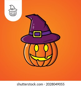 jack o lantern pumpkin cartoon icon on white background. Perfect use for web, pattern, design, icon, ui, ux, etc.