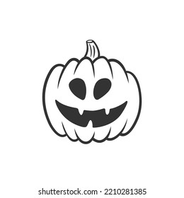 Jack o lantern pumpkin face. Halloween decoration. Vector illustration isolated on white background