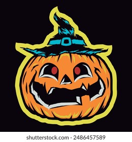 Jack o lantern pumpkin happy halloween vector