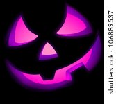 Jack O Lantern pumpkin illuminated green. EPS 8 vector file included